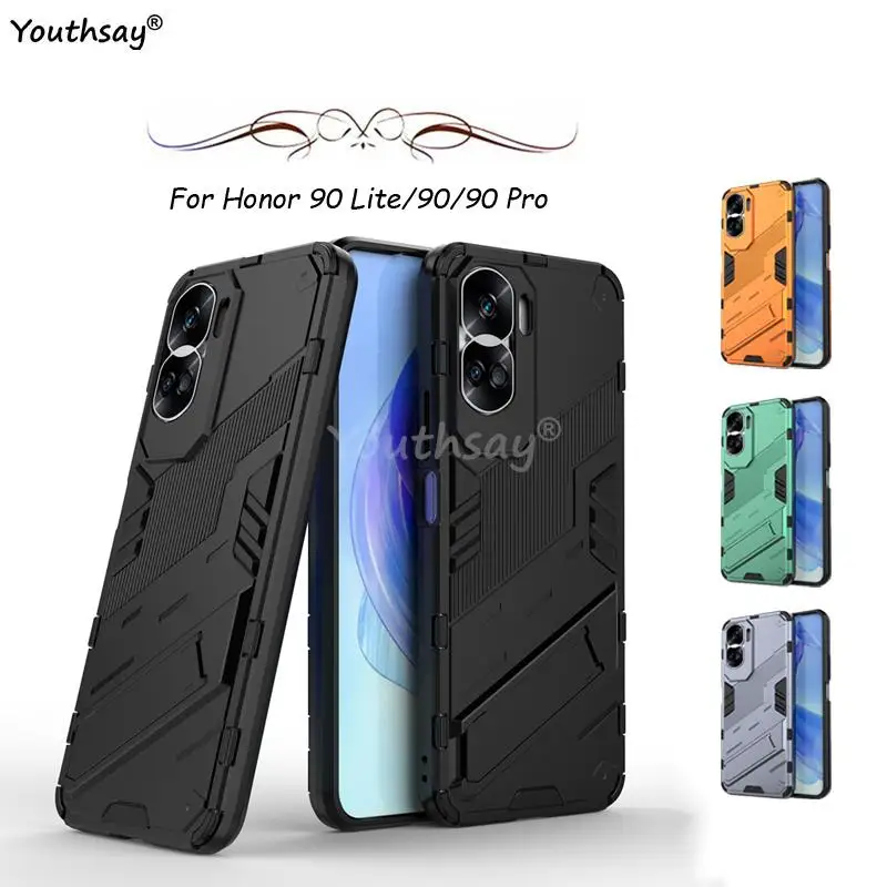 

For Honor 90 Lite Case Protective Phone Holder Case For Honor 90 Lite Cover Invisible Stand PC TPU Armor For Honor 90 Lite