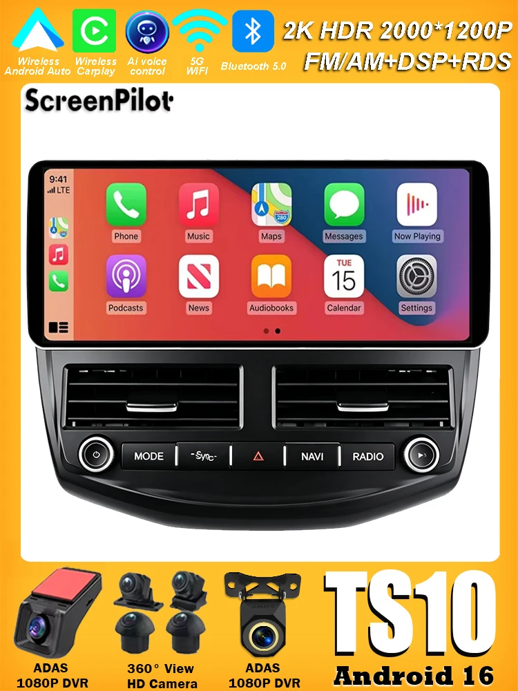 12.3 inch Android 16 For Ford Focus 3 MK3 2011-2019 Car Radio Stereo Head Unit Multimedia Video Player GPS Navigation 2K QLED 5G