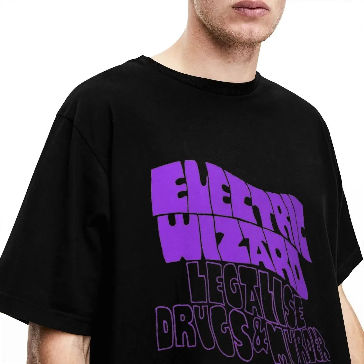 Electric Wizard Transparent Metal Band Shirt Merch Men Women's 100% Cotton Casual rock music T-shirt Short Sleeve Clothing Adult