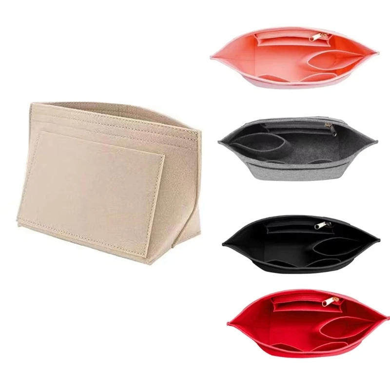 

Spacious Handbag Divider With Pockets Practical Felt Shoulder Large Capacity Pocketed Insert for Purses