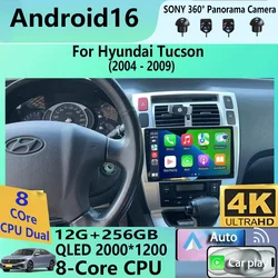 Android 16 Carplay Car Radio For Hyundai Tucson 2004 2005 2006 2007 2008 2009 Multimedia Video Player Navigation Stereo 2Din DVD