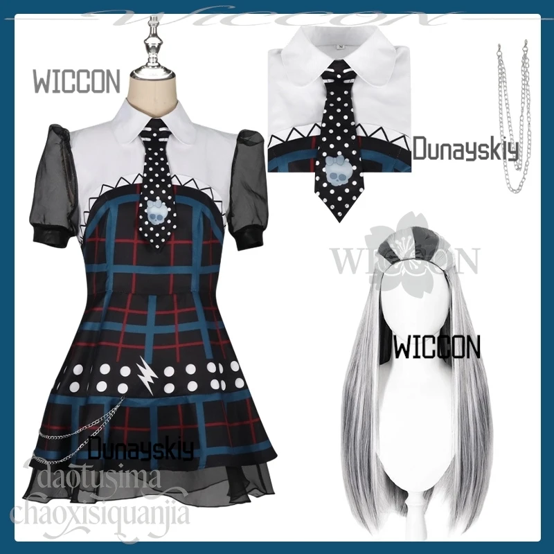 متجر Serein Cos تنورة منقوشة للفتيات في المدرسة الثانوية Y2K Jirai Kei تنورة صغيرة على الطراز القوطي لوليتا كوس رعب للهالوين