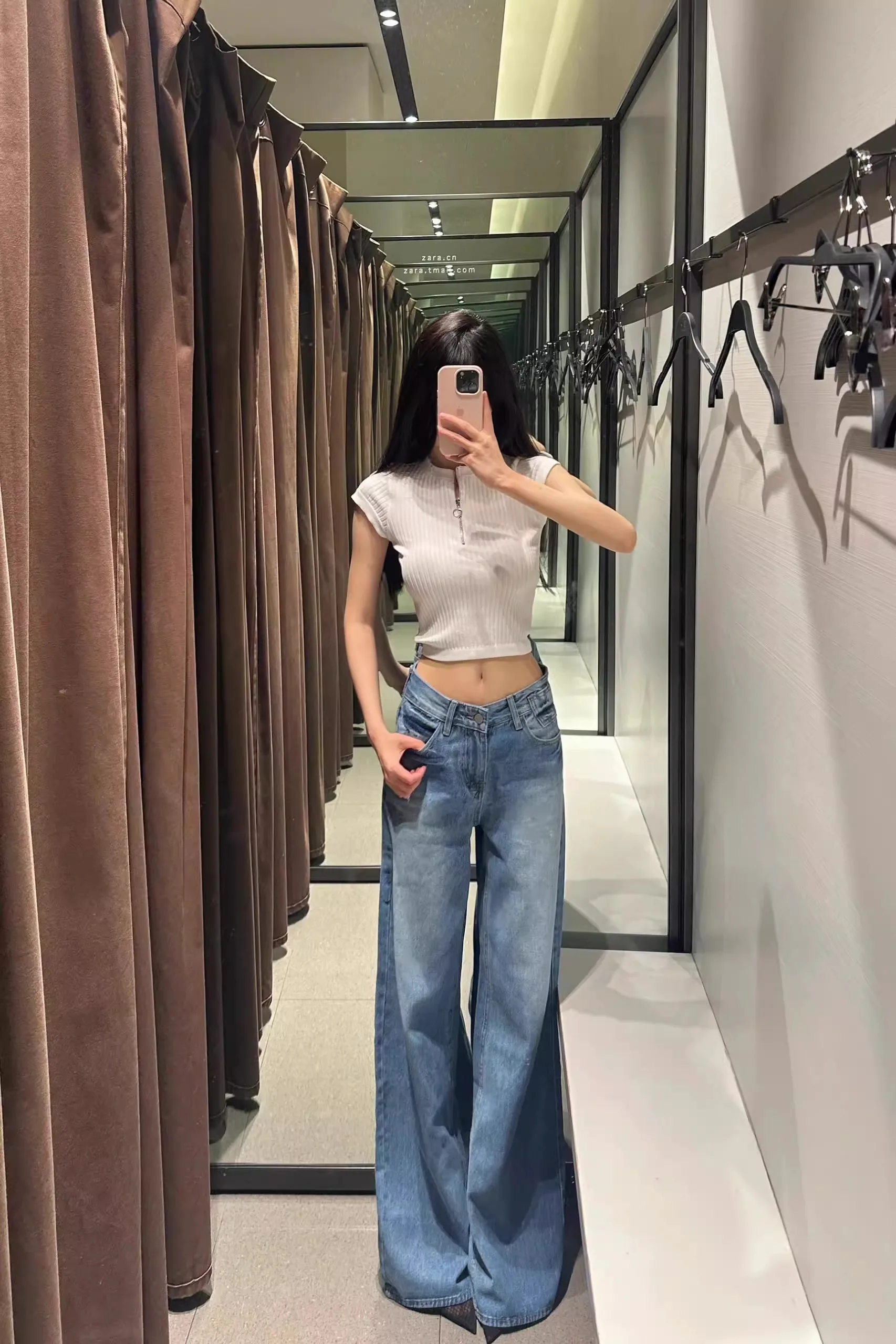 Y2K جينز فضفاض للنساء عصري عالي الخصر كاجوال مستقيم الساق جينز بوي فريند مع جيب ملابس الشارع #5