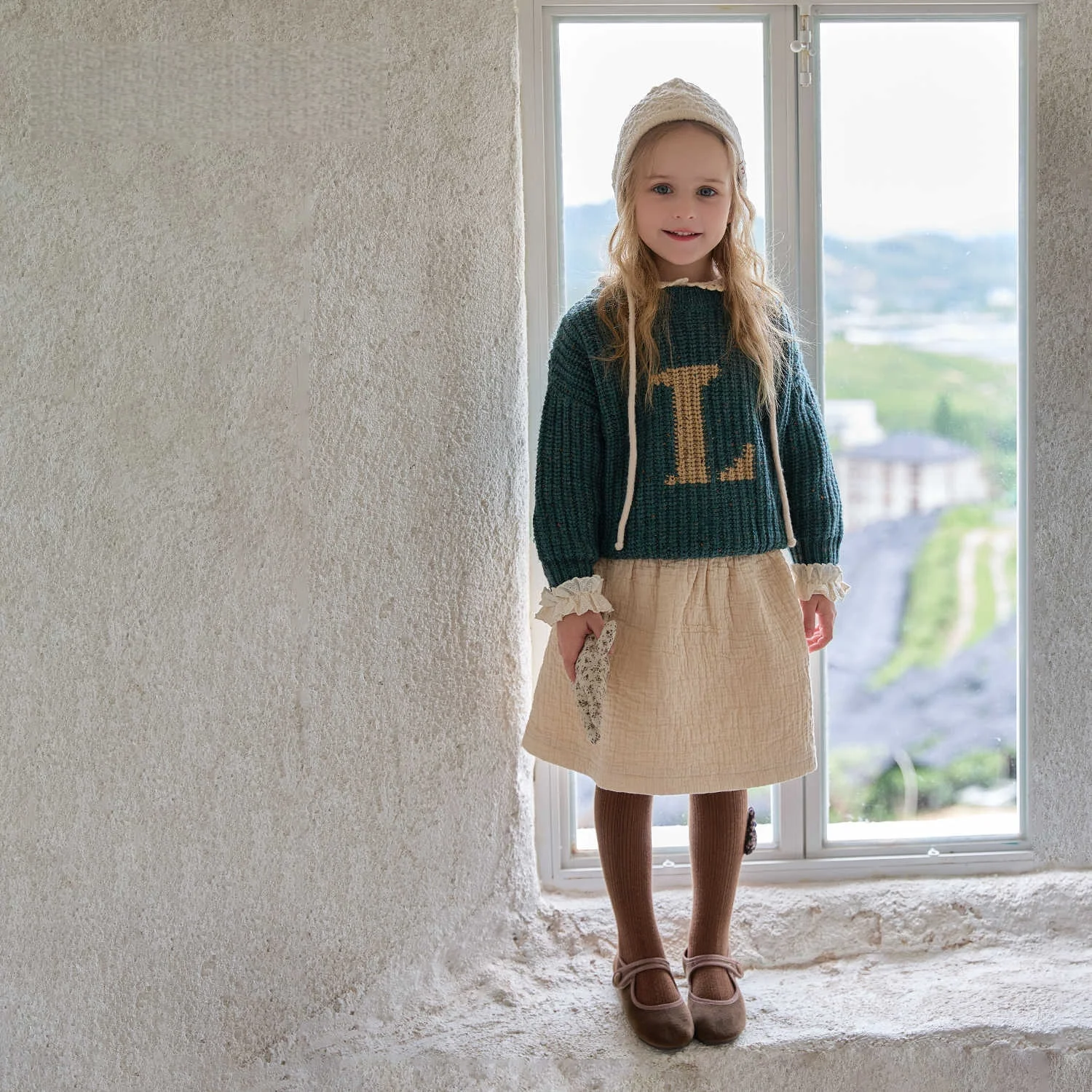 

Tights for Girls Spring Autumn Cute Bunny Doll Decor Seamless Leggings 0-8Y Children Solid Color Footed Socks