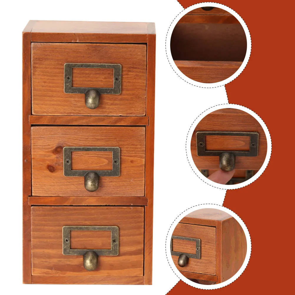 

1Pcs Wooden Storage Box Multipurpose Drawer Type Storage Case Desktop Organizer Sundries Holder Large Capacity