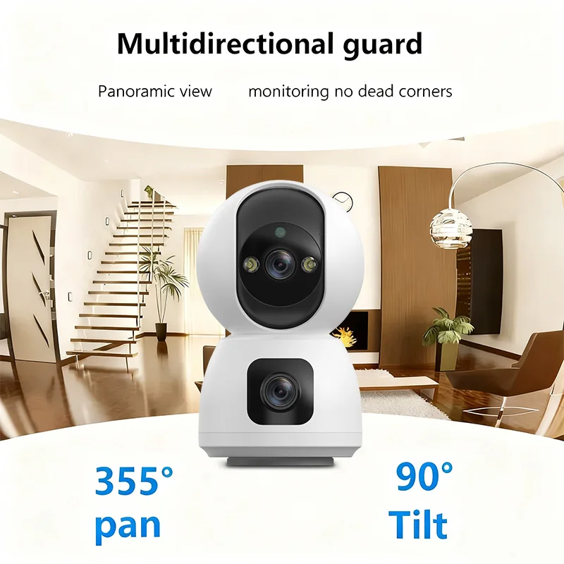 Pet Monitoring Camera with Pan Tilt Rotation, Wi-Fi Plug-in Design, Motion Tracking, Night Vision for Remote Viewing, 1-2Pcs