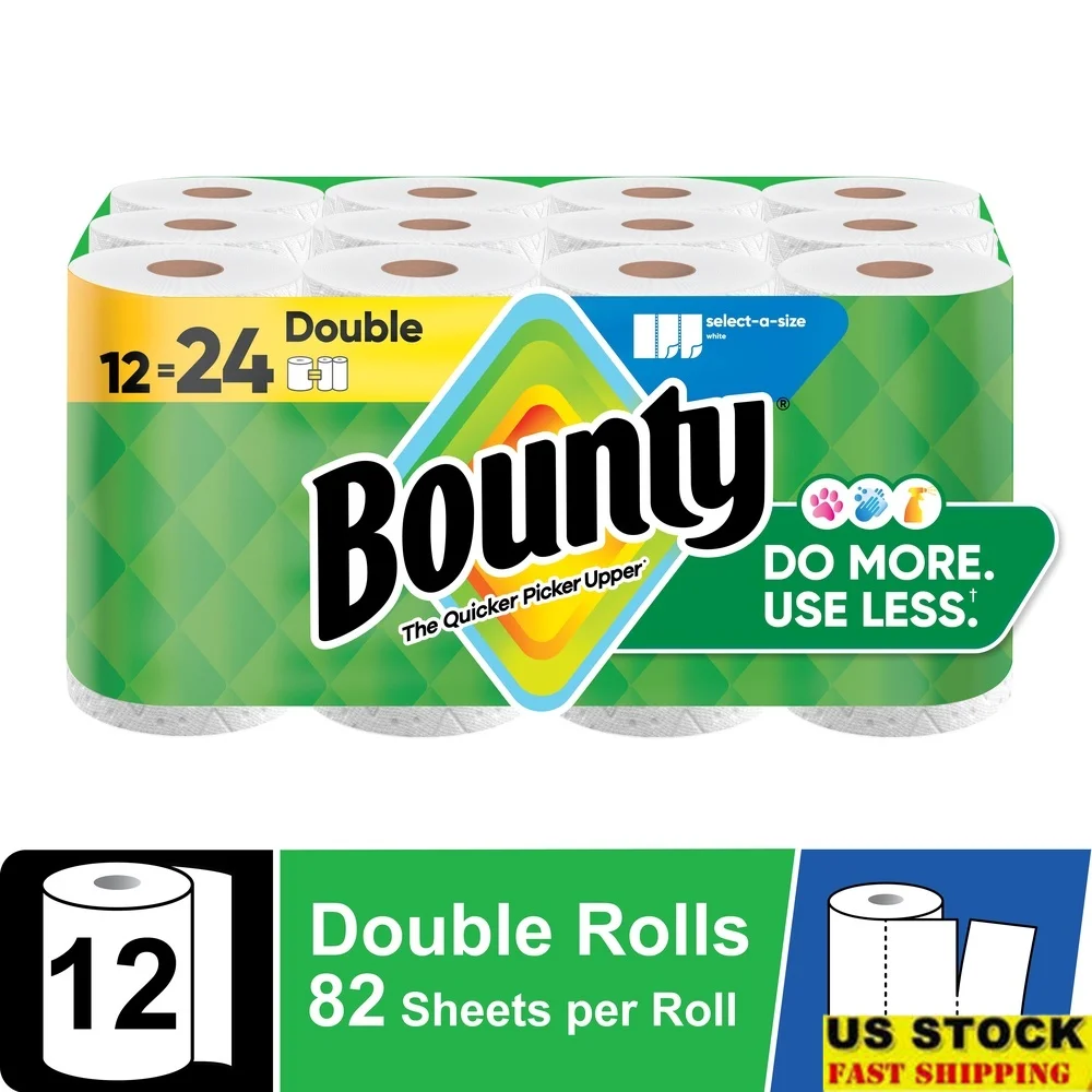 

Select-A-Size Paper Towels 12 Double Rolls 82 Sheets Per Roll Durable Absorbent Quick Tear Off Perfect Everyday Messes