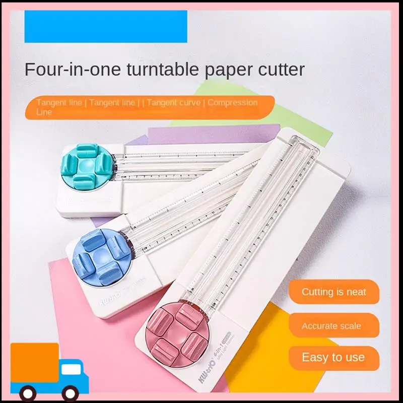 Professional KW-TRIO 4-In-1 Paper Cutter Multi-Functional Knife Curved/Straight Photos Making Sliding Cutting Tool