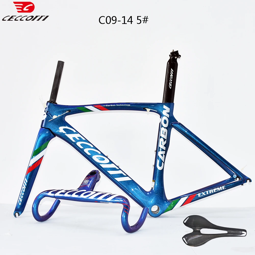 CECCOTTI Most Popular Chameleon Color Bicycle Frameset Real T1000 Full Carbon Fiber ROAD BIKE FRAME 700C Roadbike Framework