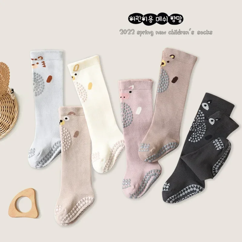 Baby Socks Knee High Boy Girl New Born Toddler Cotton Long Socks Anti Slip Cute Cartoon Animal Non-Slip for 0-36M