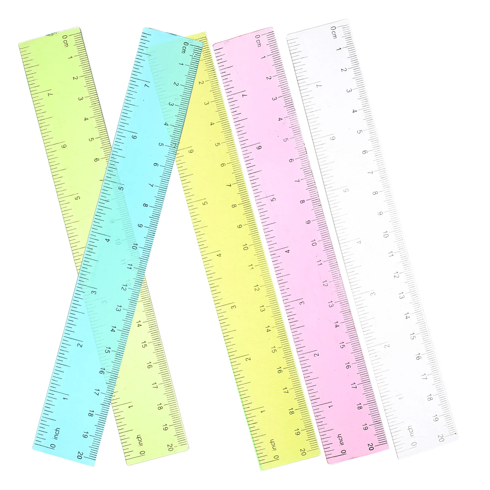 5 Pcs Foldable Ruler Colorful Plastic 's Drawing Scale Office Supply Pupils