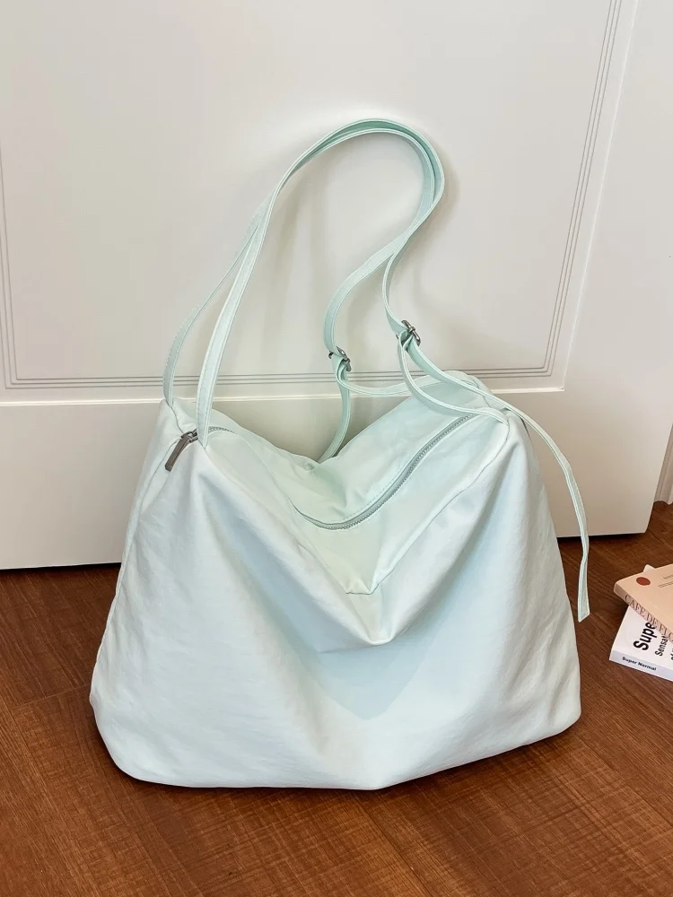 Trendy Large Capacity Crossbody Tote Bag Women's 2026 Simple Shoulder Bag Korean Style Casual Cotton Bag Bear Lady Brand