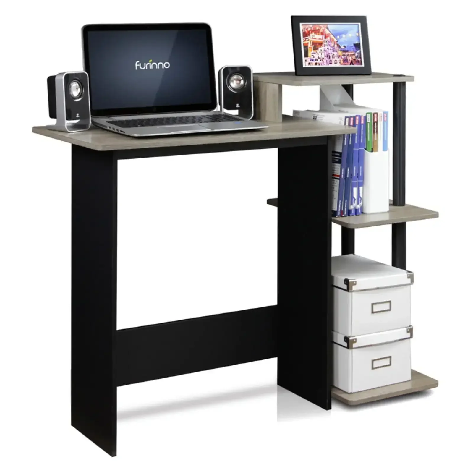 Efficient Home Laptop Notebook Computer Desk, Black/Gray