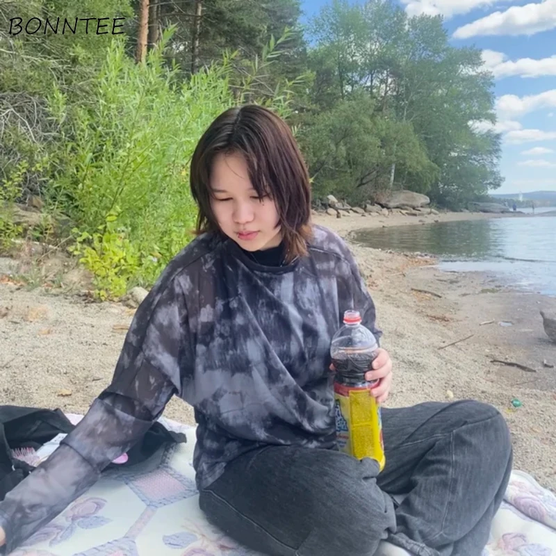 

Блузка женская с принтом на завязках, Свободный Повседневный Топ, прозрачный модный винтажный элегантный аксессуар от солнца в стиле ольччан, Харадзюку, на лето