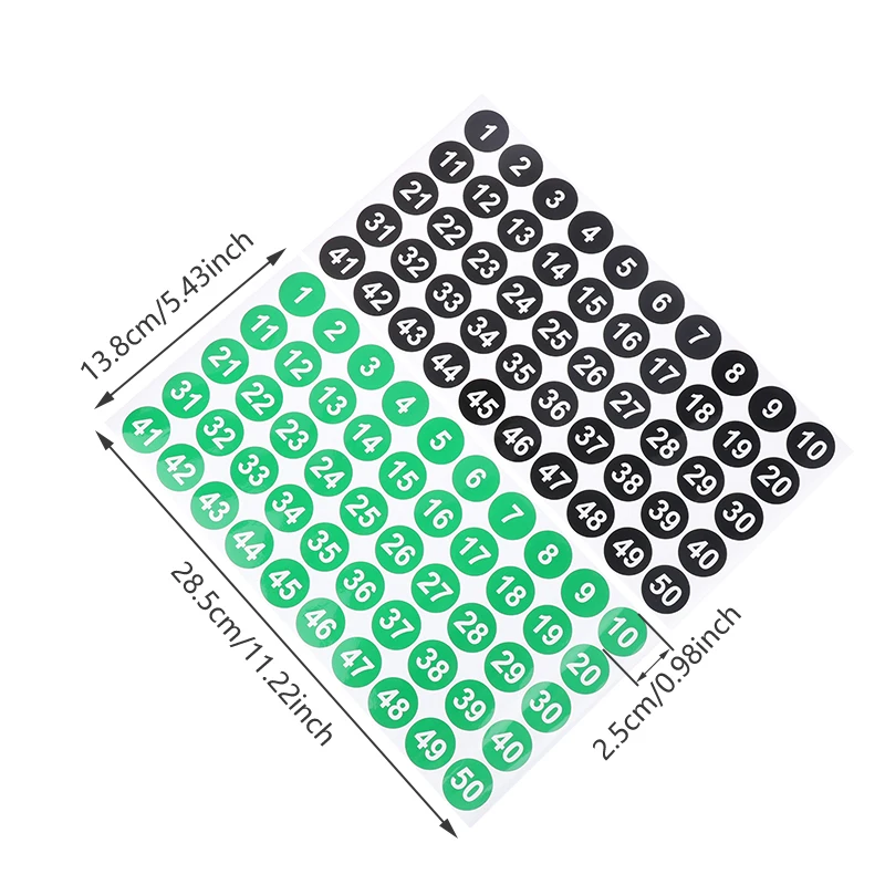 4Sheets 2.54CM Digital Stickers 1-200 Consecutive Number Self-Adhesive Labels DIY Nail Polish Bottle Scrapbooking Decor