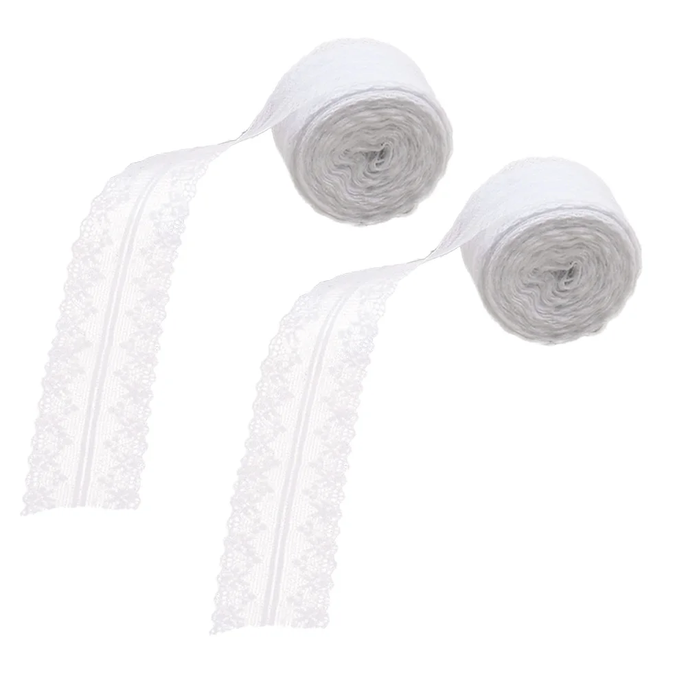 

3 Rolls Nylon Lace Ribbon Trim for Wedding Dress Costumes Craft Projects Table Decorations Bridal Crochet Ribbon Elegant Pattern