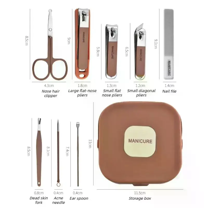 Complete Stainless Steel Nail Care Kit Compact Manicure Set for Travel and Home Use