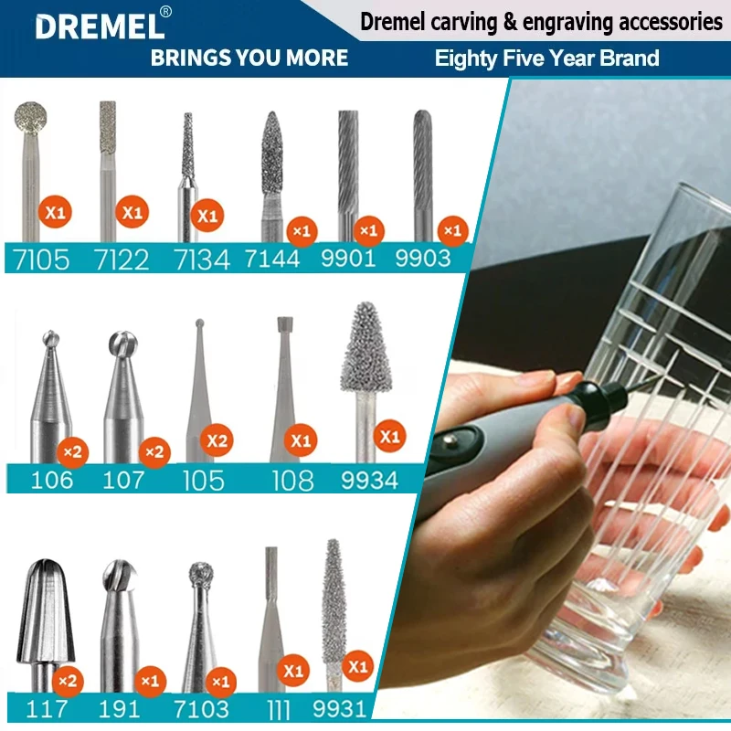 

Dremel Diamond Points Engrave Carving Bit for Precision Grinding Wheel Engraving Cutting Etching Head Power Tool Accessory