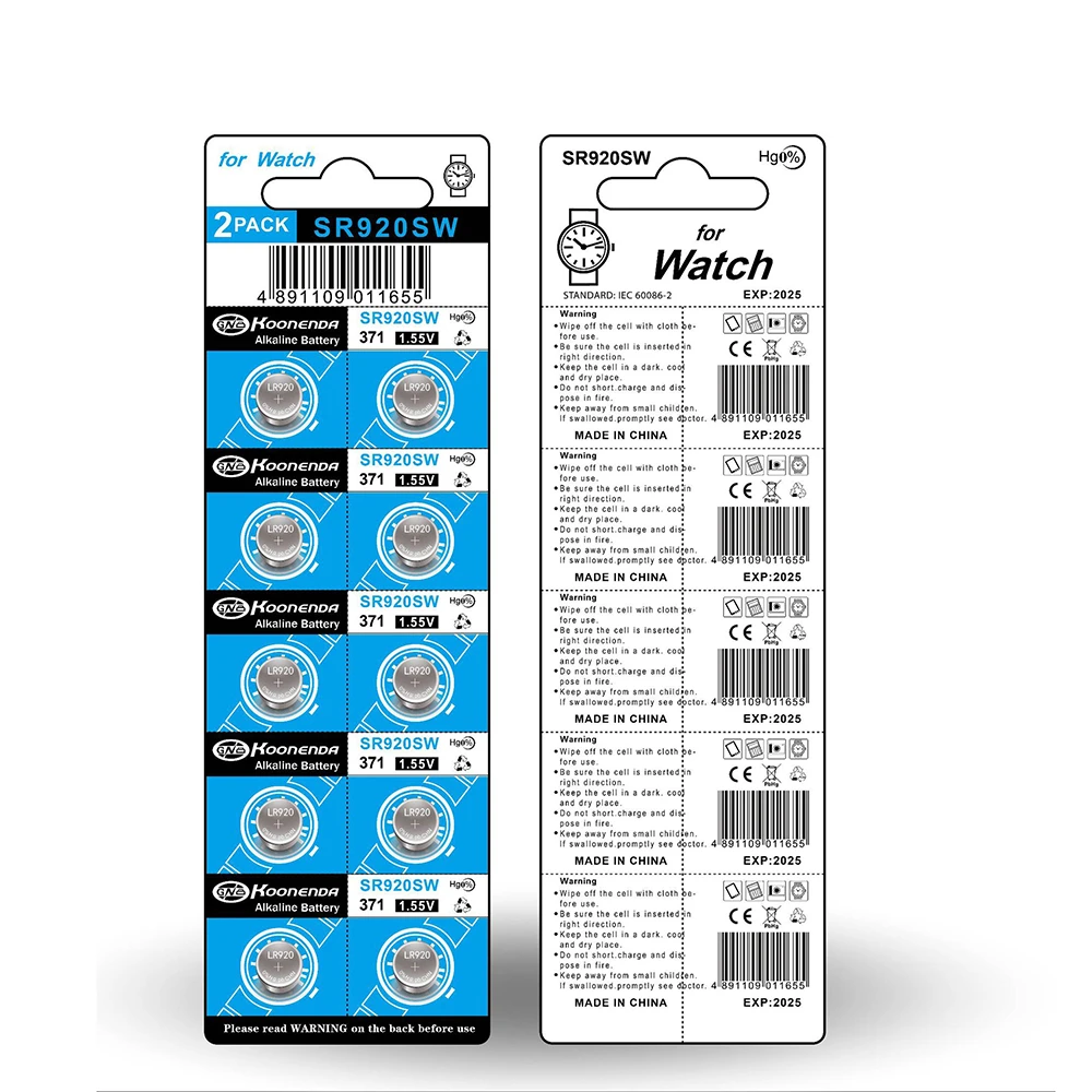 2-10PCS 1.55V AG6 30mAh 371 Button Batteries SR920SW LR920 SR927 171 370 L921 LR69 SR920  For Watch Toys Remote Cell Coin Batter