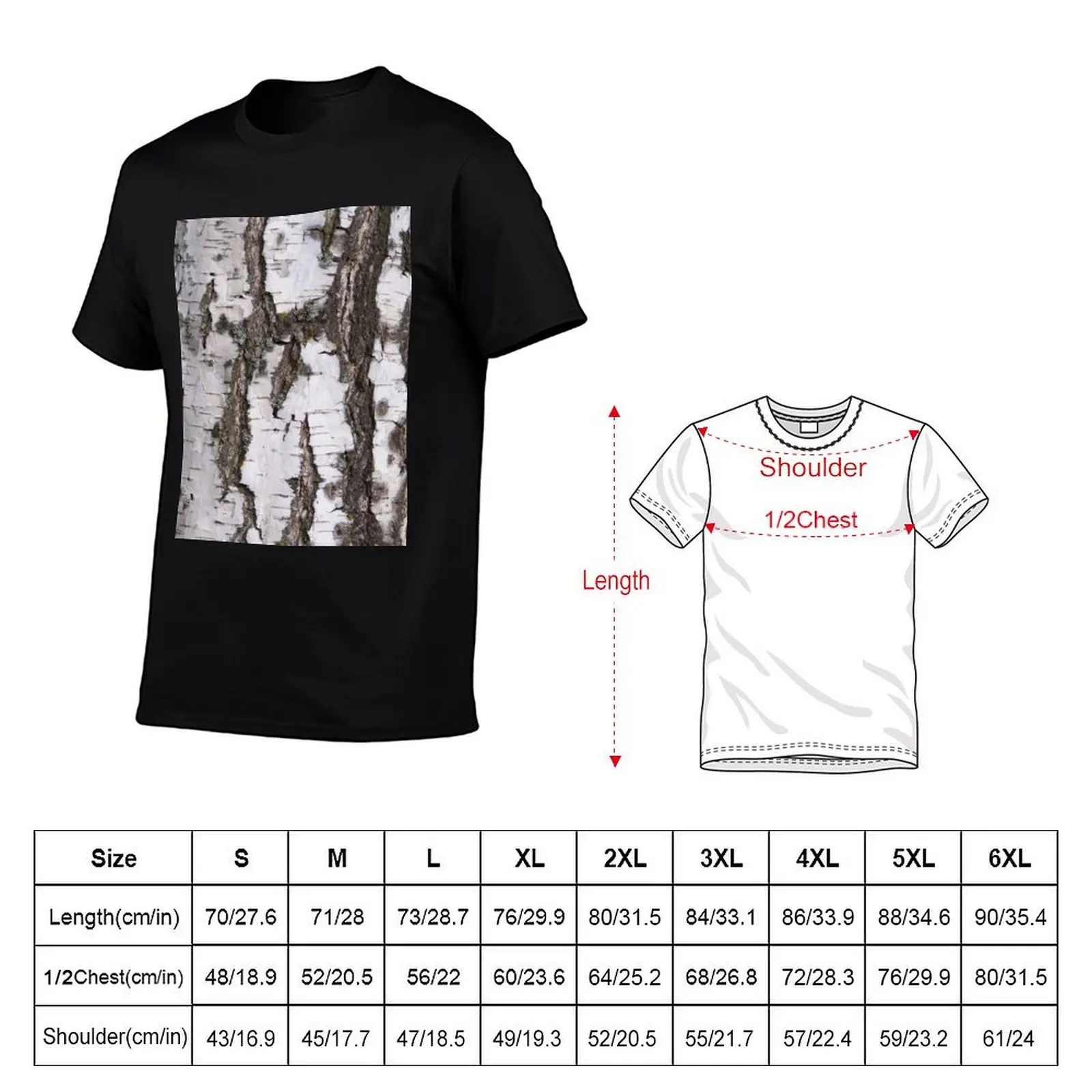 Birch bark pattern T-Shirt cute clothes graphic shirts plain cotton graphic tees men clothes