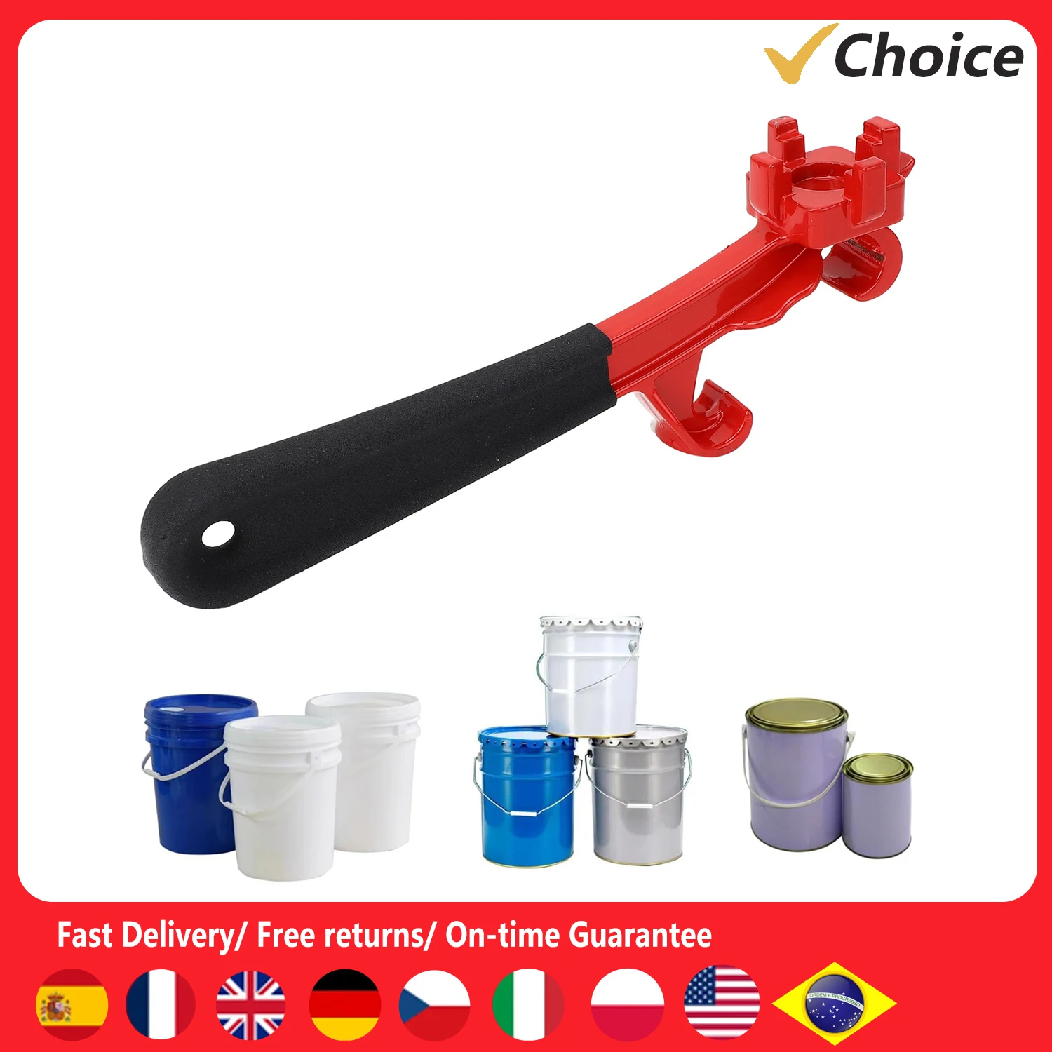 

Bucket Opener Tool for 5 Gallon Metal Paint Can Lid Multifunction Labor Saving Drum Wrench Metal Bucket Opener Metal Drum Wrench