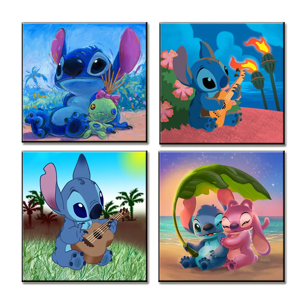 

30*30cm Diamond Painting DIY Cartoon Anime Stitch Series 5D Full Drill Embroidery Handiwork Material Pack Decorative Painting