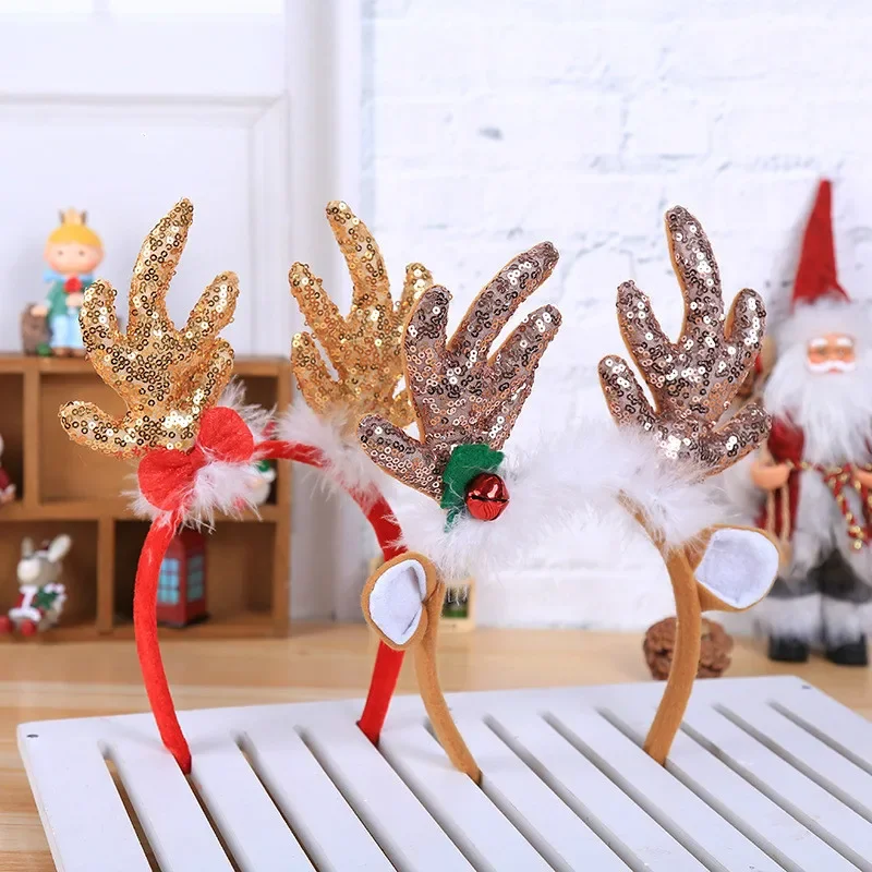 

Christmas Headbands Antlers Hairband Xmas Kids Baby Hairhoop Party Decor Headwear Kids Gifts