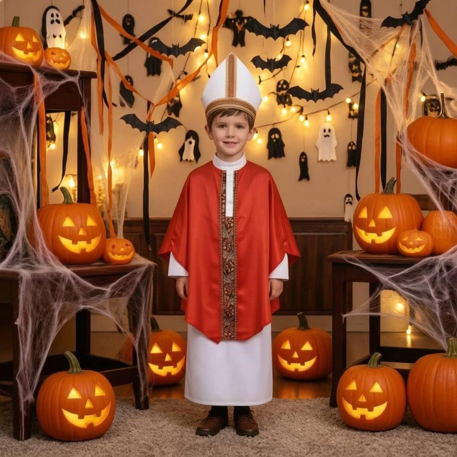 Robe and Cape Costume Performance Use Clergy Costume Outfit Church Pageant Creative Photography for Children, Dress-Up