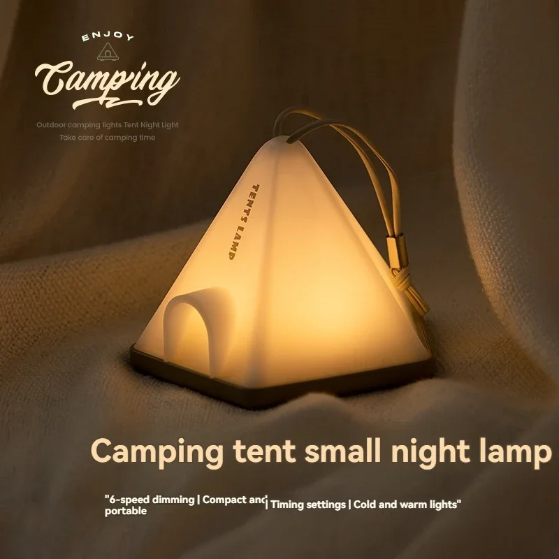 LED Atmosphere Light Waterproof USB Charging Camping Lantern 1200Mah Battery Emergency Table Lamp 6 Light Mode for Camping