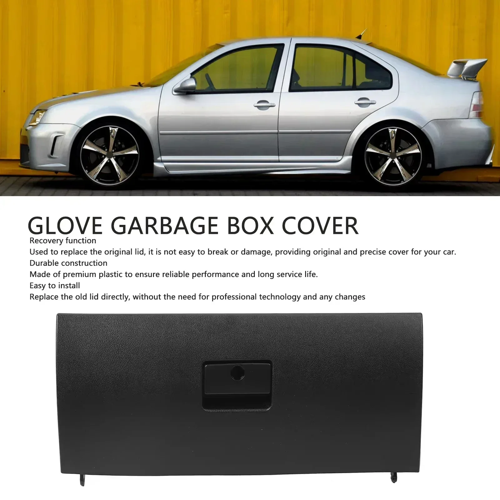 Car Console Glove Box Door Cover Plastic Glove Garbage Box Lid for JETTA A4 MK4 BORA Wagon 1J1857121A Black Automobile Console