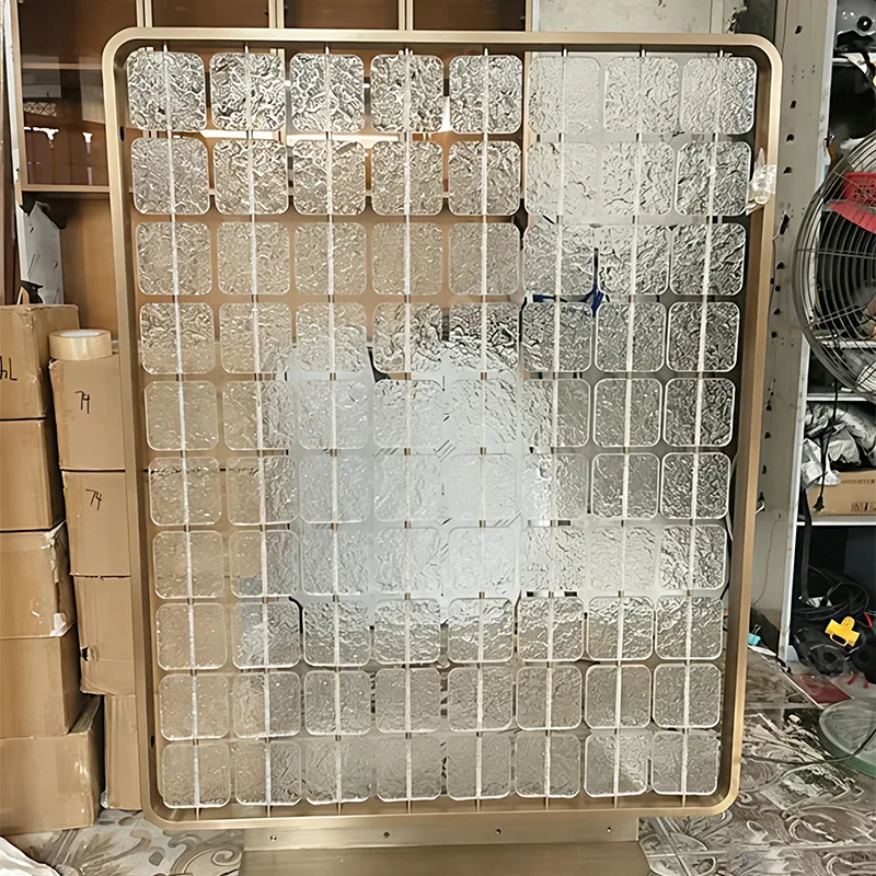 Light Luxury Home Improvement Hotel Partition Screen Decorative Brick Internet Celebrity Fashion Square High Transparent Acrylic