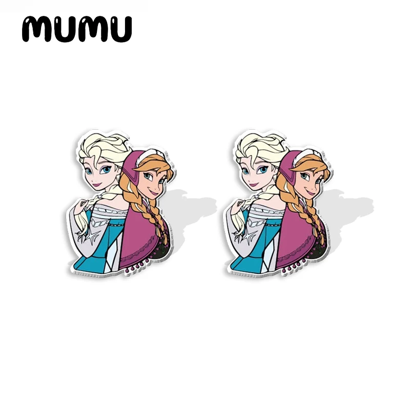 2024 New Christmas Princess Elsa Anna Stud Earring Olaf Epoxy Jewelry Resin Acrylic Earrings Handmade Gifts Fans