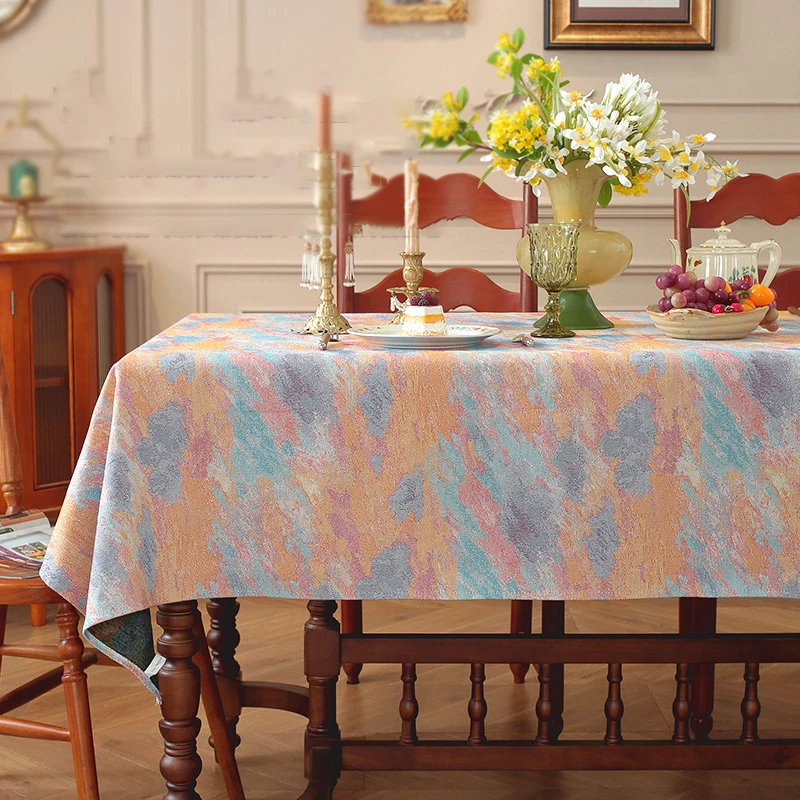 New Imitation Cotton Linen Tablecloth Table Decor American-Style Thickened Heat-Resistant Tablecloths Household Table Cloths