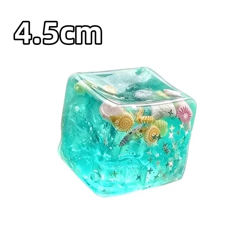 Ozeanmuscheln Quetschbare Stressbälle Fidget-Spielzeug Superweiche Transparente Stern-Maltose-Würfel Quetsch-Fidget-Spielzeug für Erwachsene zur Stresslinderung