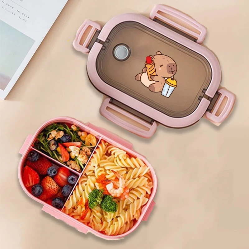 Capybara Bento Lunch Box Anime Animali Stampa Contenitori per alimenti Scuola per bambini Picnic Lunchbox Ragazzi Ragazze Custodie per cena da ufficio