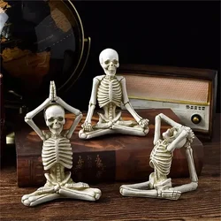 Halloween Skulls Human Head Scary Haunted House Props Horrible Ghost Skeleton Figurines for Halloween Party Gothic Room Decor