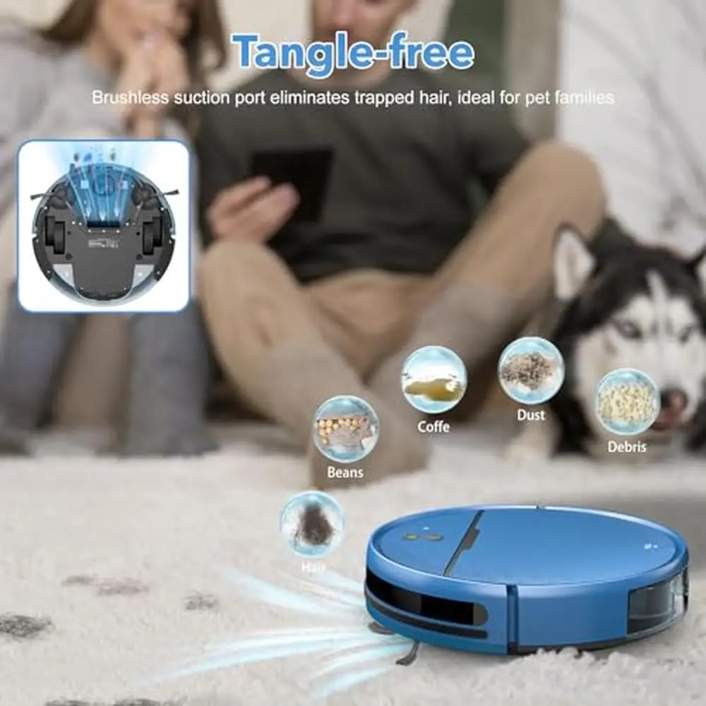 2-in-1 Robot Vacuum and Mopping Cleaner WiFi/App Compatible Up to 2300Pa Suction Smart Voice Control Slim Design Intelligent
