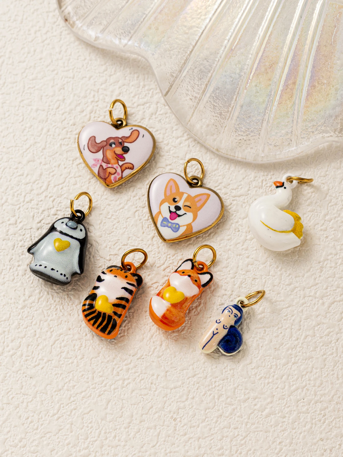 Edelstahl Niedliche Beliebte Pinguin-Tiger-Gans DIY Anhänger Charms für Schmuck – Detail 2