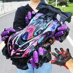 2.4G Glove Gest Radio Remote Control Spray Stunt Car 4WD Spray RC Car Led Light Music Drift Racing Zabawki dla dzieci