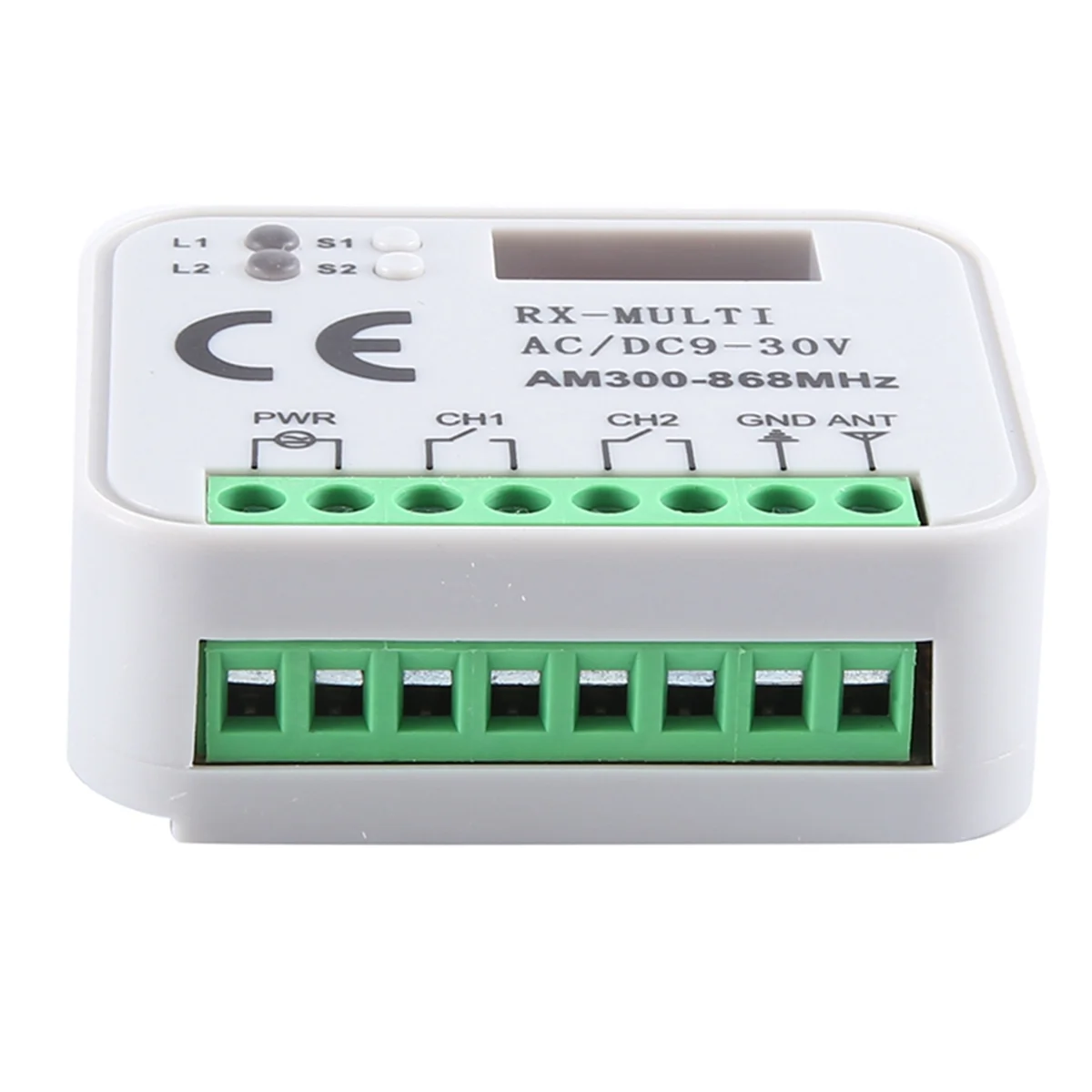 New Universal RX Multi Frequency 300-868MHz Receiver 2CH 12V 24V Relay Module Garage Door Remote Control 433.92MHz 868MHz