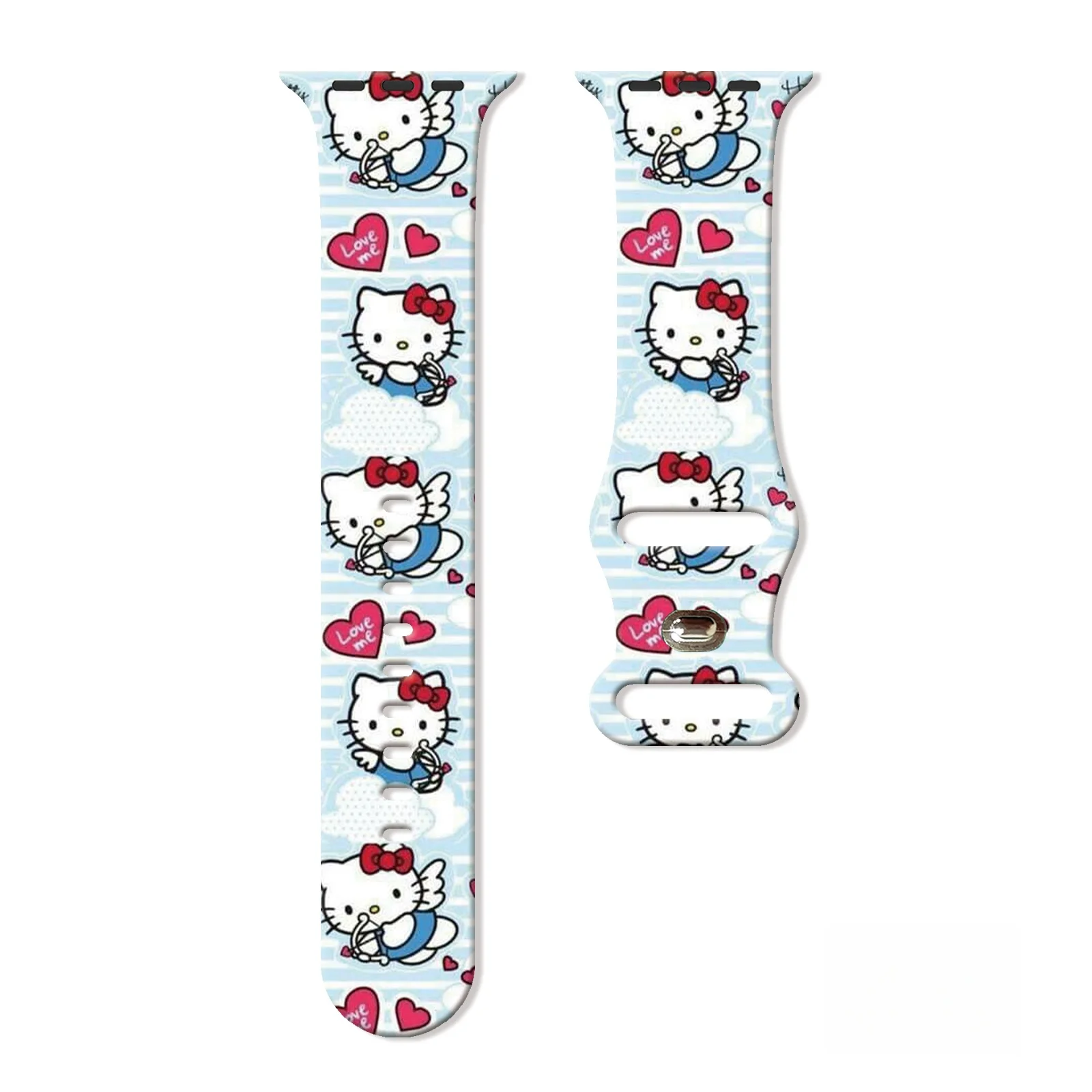 

Sanrio Adorable KT Cat Strap for Apple Watch 11 10 9 Silicone Band Replaceable Bracelet for iWatch 46mm 44mm 42mm 41mm Watchband