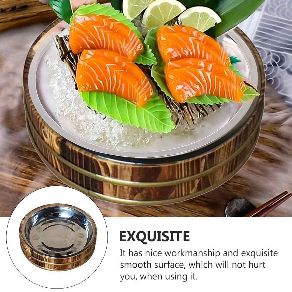 

Rice Bucket Wooden Barrel Practical Multi-Functional Food Plate Household Restaurant Sushi Bowl Creative Vegetable Bowl