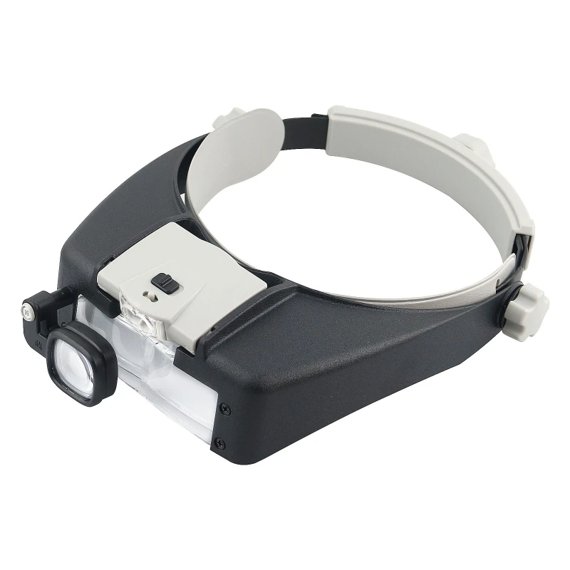 Glasses, Head Magnifier Glasses with 2 LED Lights,.1.5X 3X 7.5X 9X 9.5X 11X 15.5X 17X Magnifier for Reading