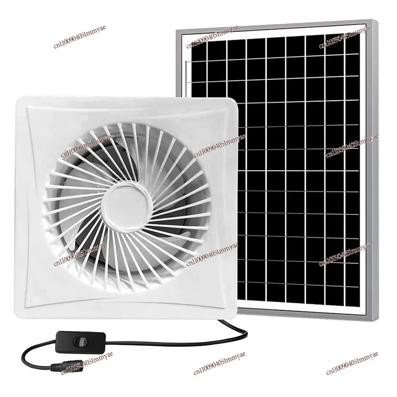 DC Solar 12V Round Exhaust Fan Kitchen Household Window Wall Powerful Exhaust Fan Bathroom