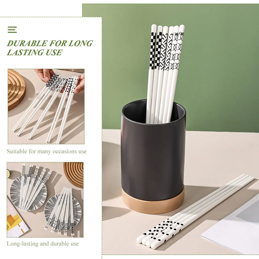 

5 Pairs Festival Party Chopsticks Reusable Dishwasher Safe Traveling Porcelain Bulk Ceramic Chinese Camping