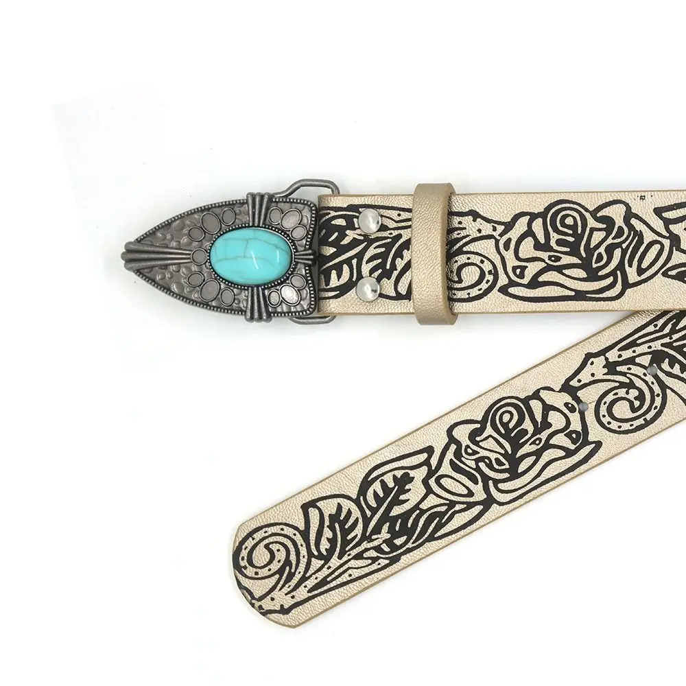 Y2K Bohemian Style Belt Trendy Harajuku Hip Hop Leather Embossed Belt Punk Rock Waistband