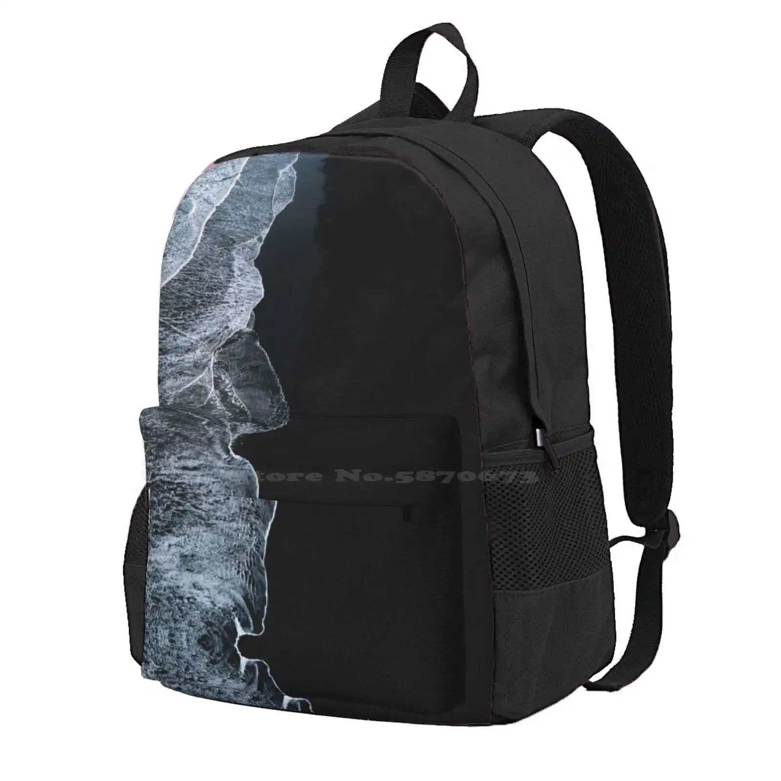 

Minimalist Waves And Black Sand Beach In Iceland - Landscape Photography Hot Sale Schoolbag Backpack Fashion Bags Iceland