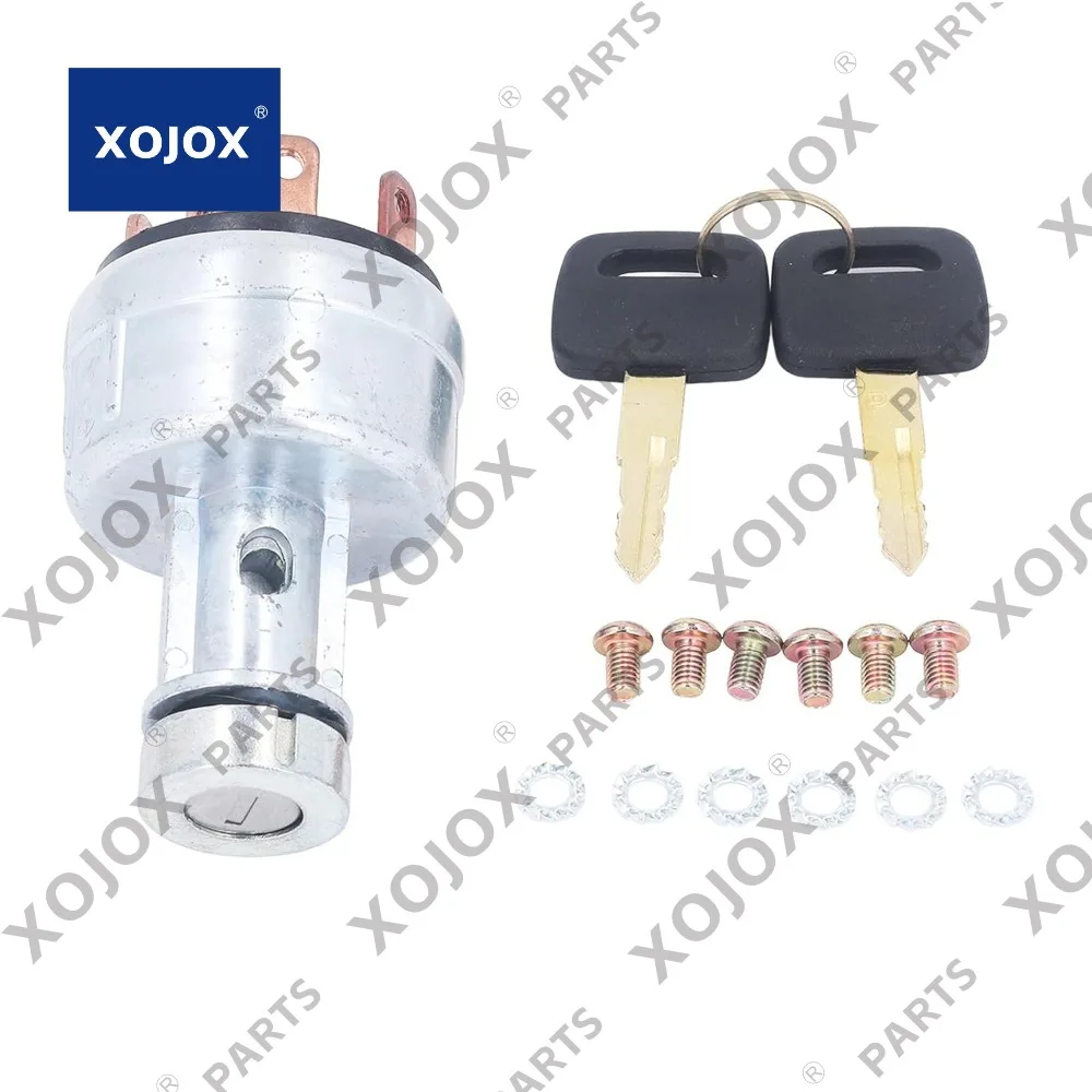 

XOJOX Ignition Starter Switch with Key, Zinc Alloy Excavator Ignition Switch, Quick Response Key Switch for Tractor Trailer, Hea