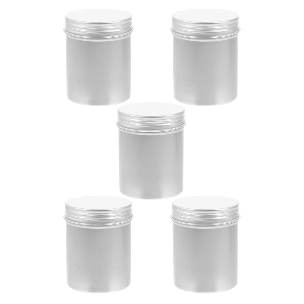 5 Pcs Aluminum Box Aluminium Storage Jar Sealing Hair Wax Container Tea Canister Gift Sample Loose Tin Organizer