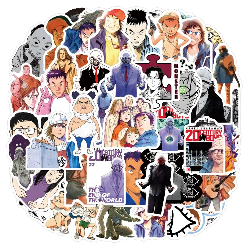 55pcs Comics Twentieth Century Boys Graffiti Stickers Water Cup Suitcase Laptop Mobile Phone Refrigerator Decoration Stickers